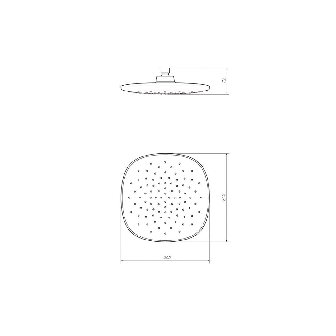 Parisi Quasar II Shower Head 240mm - Chrome - Q2.SH.A240