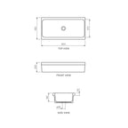 Parisi Rettangolo Single Laundry Bowl 900mm - Gloss White - GA2005