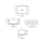 Parisi Rigolo Single Bowl Sink Reversible 610mm - Gloss White - GA5120