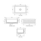 Parisi Rigolo Single Bowl Sink Reversible 760mm - Matt Black - GA5119.22