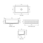 Parisi Rigolo Single Bowl Sink Reversible 910mm - Gloss White - GA5122