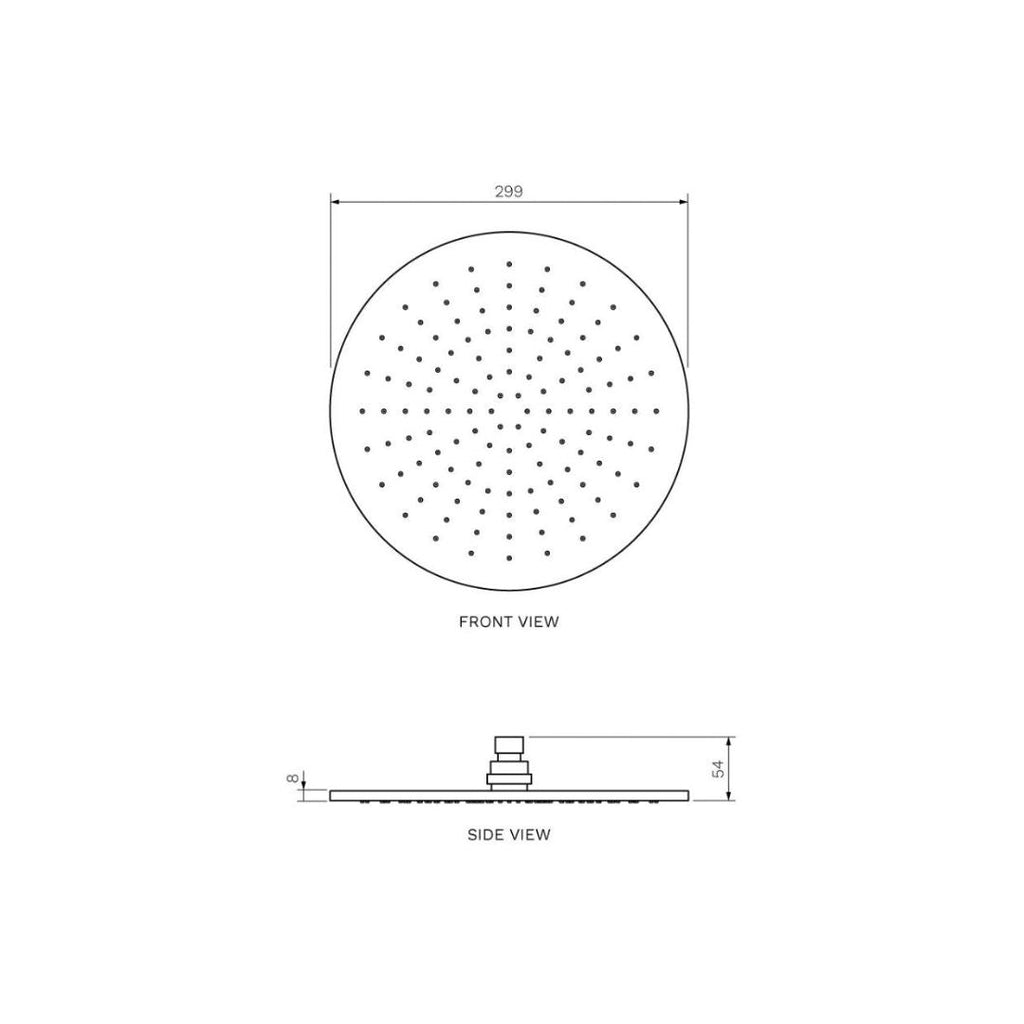 Parisi Tondo Round Shower Head 300mm (ABS) - Brushed Brass - TO.SH.A300.46