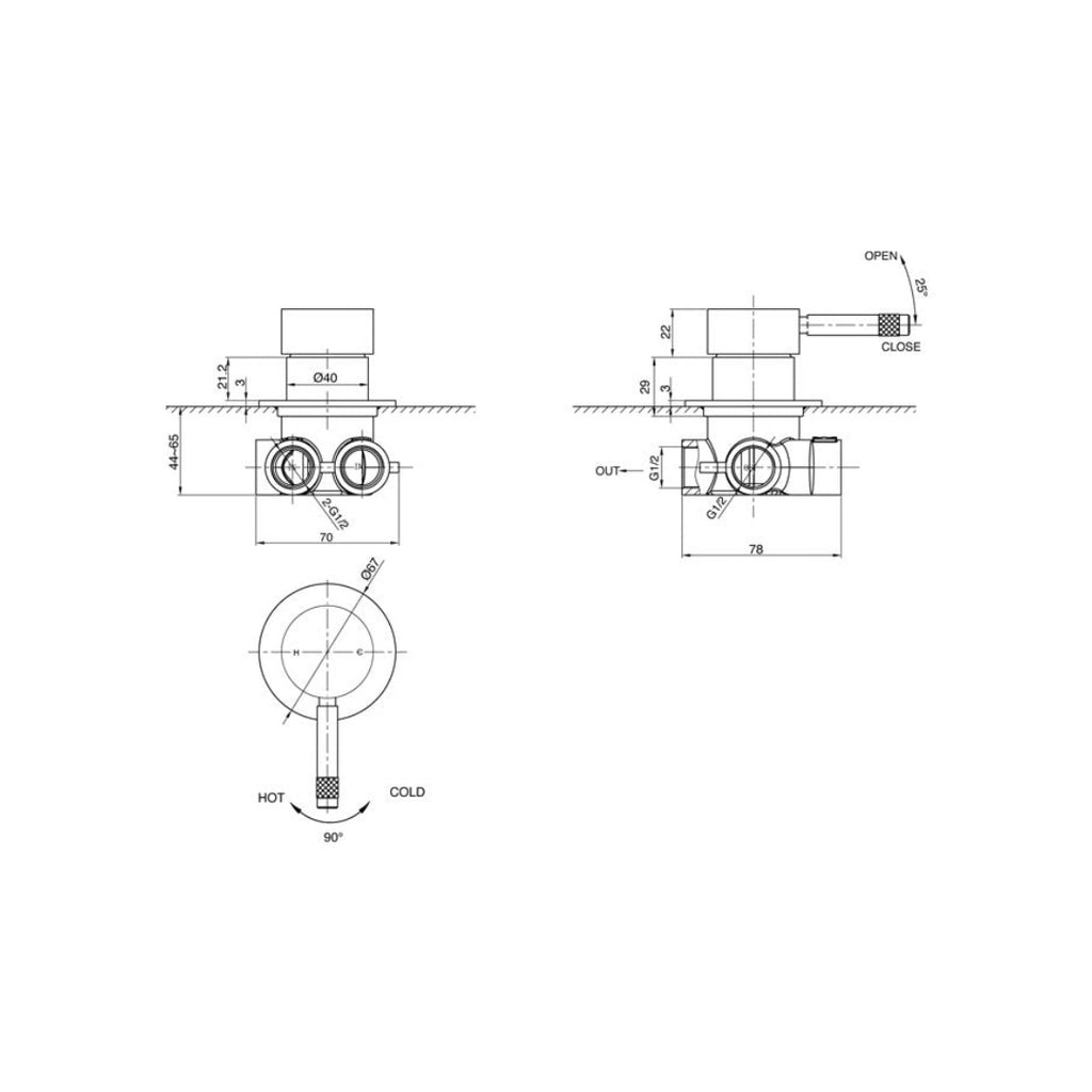 Parisi Tondo Wall Mixer Small Plate - Chrome - TO.05RF