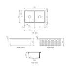 Parisi Veneto Double Bowl Sink 830mm - Deep Blue Black - SMQ332.13