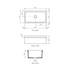 Parisi Veneto Single Bowl Sink 900mm - Gloss White - SMQ536