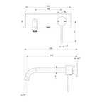 Phoenix Vivid Slimline SwitchMix Wall Basin/Bath Mixer 230mm Trim Only - Matte Black - VS2813-10