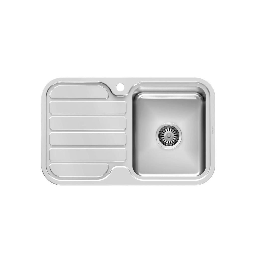 Phoenix 1000 Series Right Hand Sink & Drainer 1TH - Stainless Steel - 300-1211-50