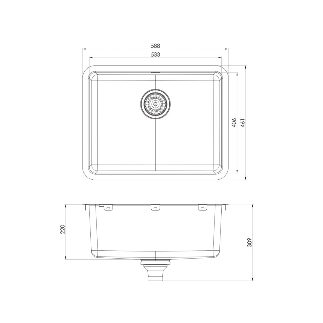 Phoenix 2000 Series Large Single Bowl Sink - Stainless Steel - 303-1002-51