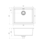 Phoenix 5000 Series Large Single Bowl Sink - Matte White - 312-1002-80