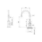 Phoenix Nostalgia Sink Mixer 160mm Gooseneck - Chrome - NS730 CHR