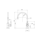 Phoenix Nostalgia Sink Mixer 220mm Gooseneck - Chrome - NS733 CHR