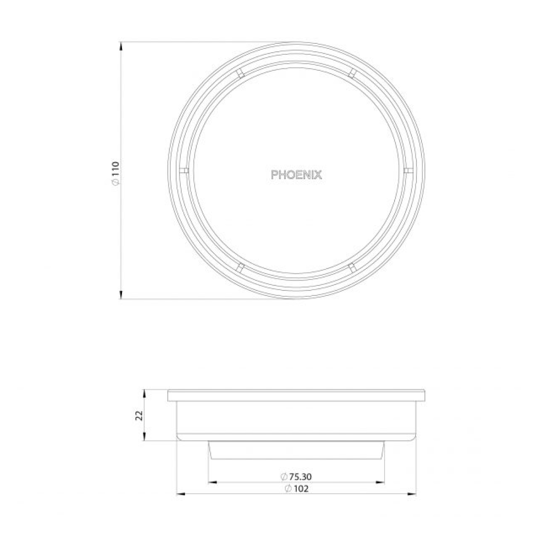 Phoenix Point Round 100mm Drain w/76mm Outlet - 316 Stainless Steel - 204-4004-51