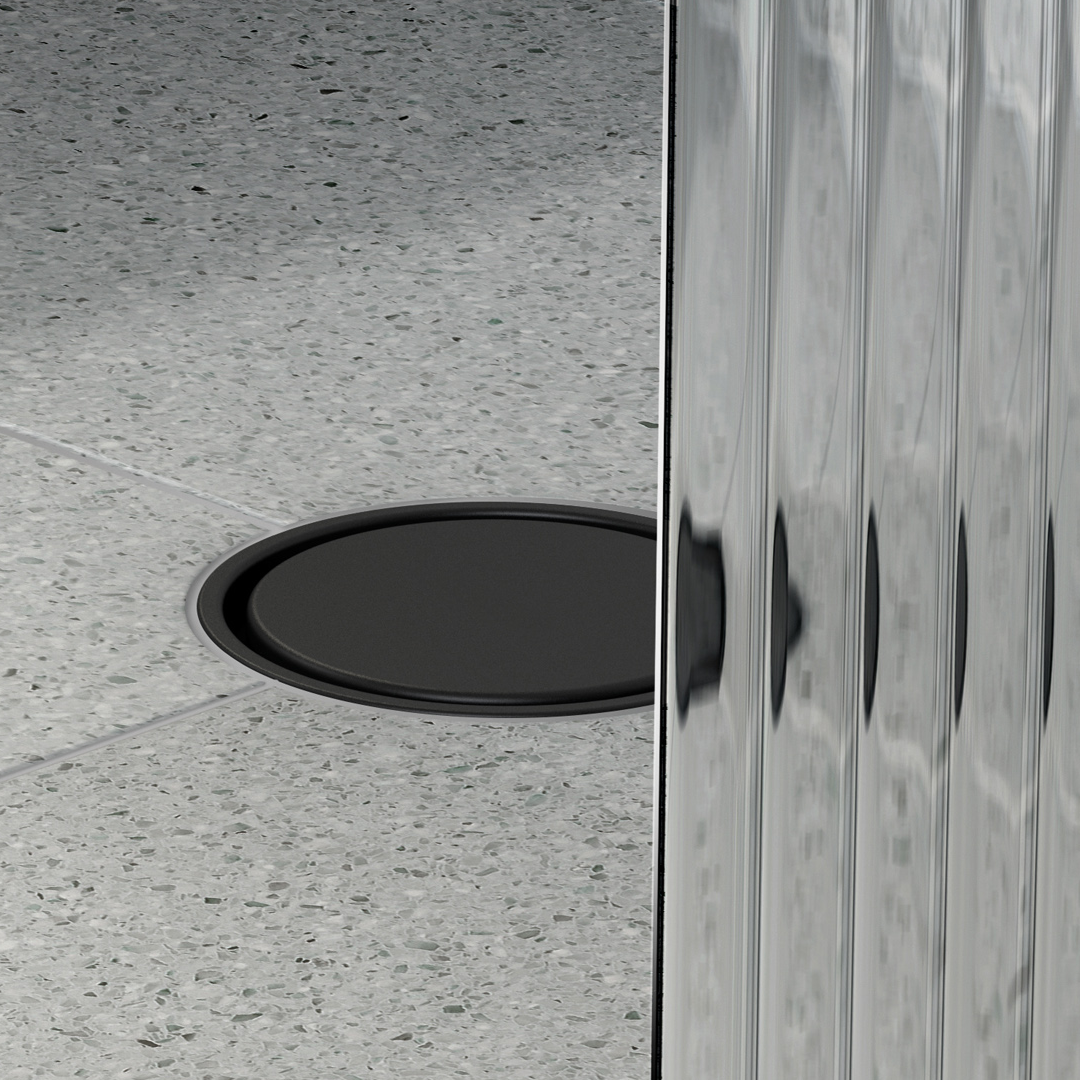 Phoenix Point Round 100mm Drain w/76mm Outlet - Matte Black 316 Stainless Steel - 204-4004-10