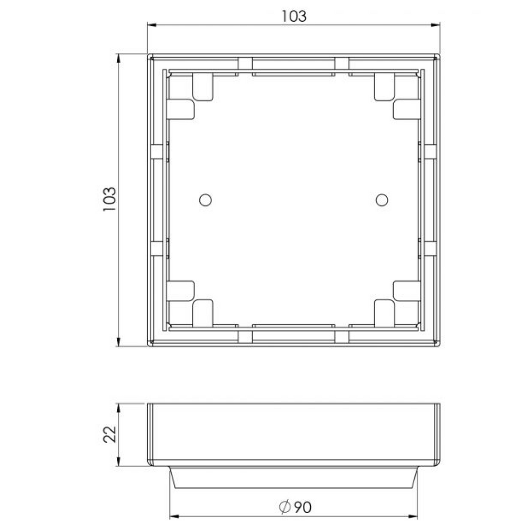 Phoenix Point 100mm Tile Insert Drain w/90mm Outlet - 316 Stainless Steel - 202-1205-51
