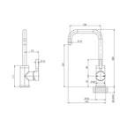 Phoenix Vivid Sink Mixer 160mm Squareline - Chrome - VL732 CHR