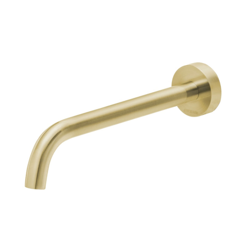 Phoenix Vivid Slimline - VS7640-12 - Wall Bath Spout 230mm Curved - Brushed Gold