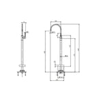 Phoenix Vivid Slimline Floor Mounted Bath Mixer | Brushed Nickel - VS745 BN