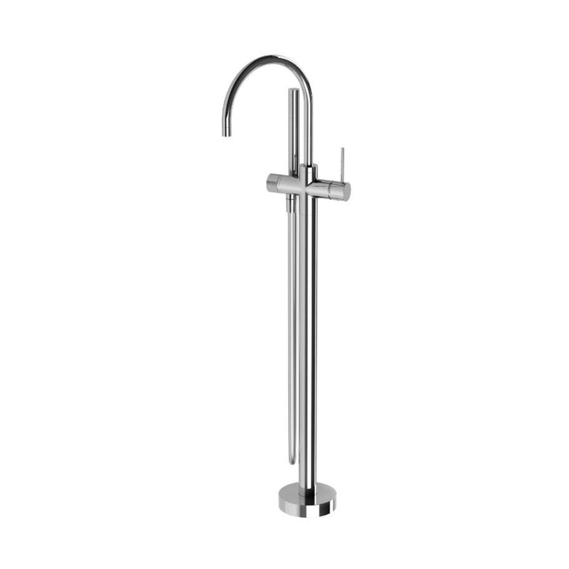 Phoenix Vivid Slimline Floor Mounted Bath Mixer with Hand Shower - Chrome