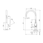 Phoenix Vivid Slimline Oval Sink Mixer 160mm Gooseneck - Chrome - VV735 CHR