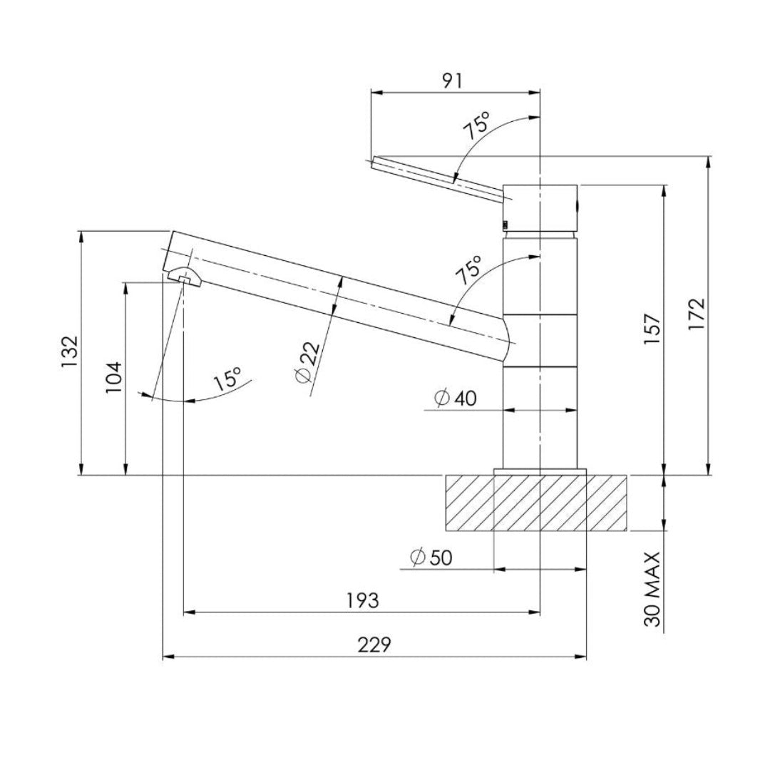 Phoenix Vivid Slimline Sink Mixer - Chrome - VS730 CHR