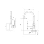 Phoenix Vivid Slimline Sink Mixer 160mm Gooseneck - LF Brushed Gold - VS735-12-1