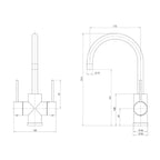 Phoenix Vivid Slimline Twin Handle Sink Mixer 160mm Gooseneck- Chrome - VS711 CHR