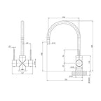 Phoenix Vivid Slimline Twin Handle Sink Mixer 220mm Gooseneck - Chrome - VS712 CHR
