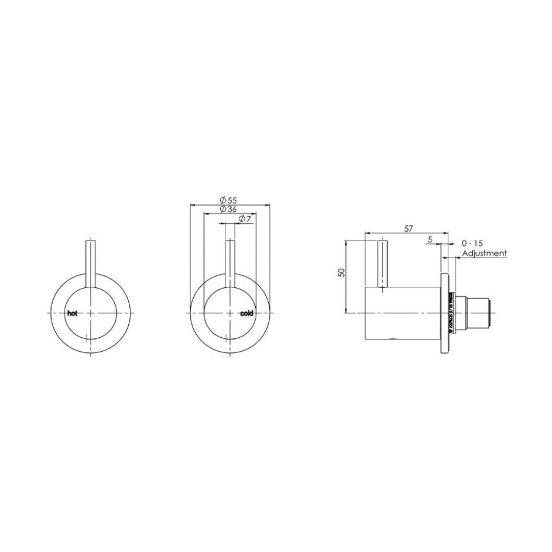 Phoenix Vivid Slimline Wall Top Assemblies - LF Chrome - VS060-00-1