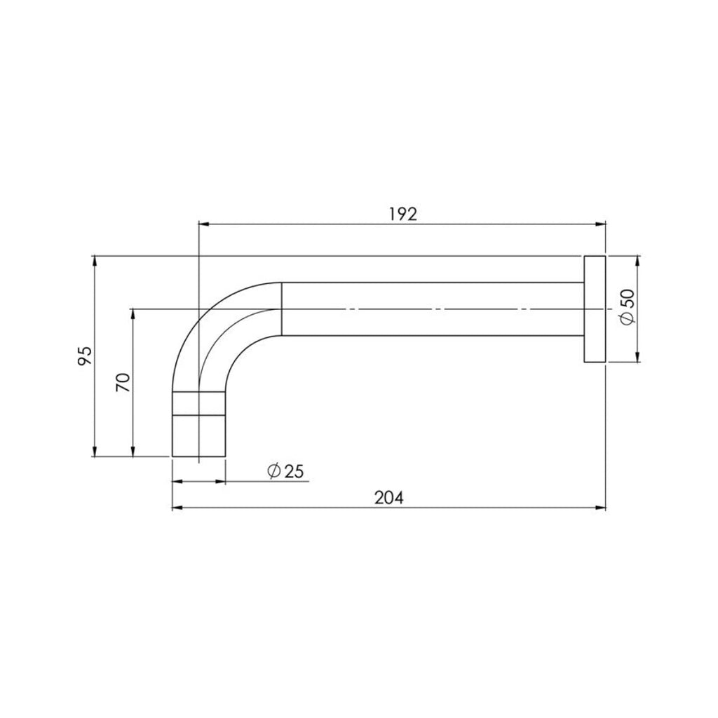 Phoenix Vivid Wall Bath Spout 200mm Curved - V251 CHR
