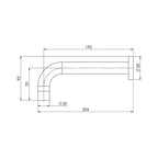 Phoenix Vivid Wall Bath Spout 200mm Curved - V251 CHR