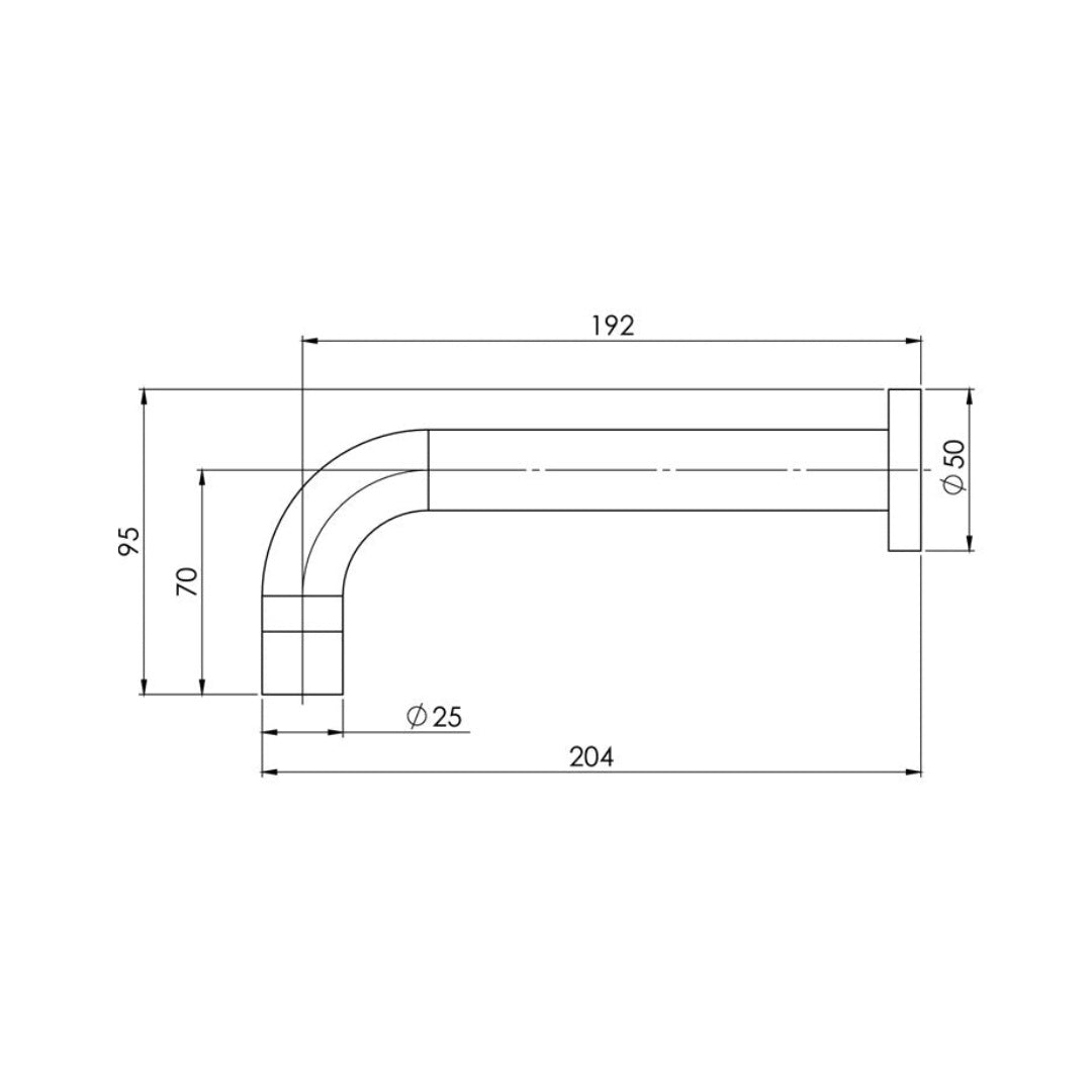 Phoenix Vivid Wall Bath Spout 200mm Curved - V251 CHR