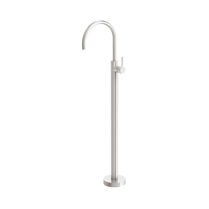 Phoenix Vivid slimline Oval Floor Mounted Bath Mixer - Brushed Nickel