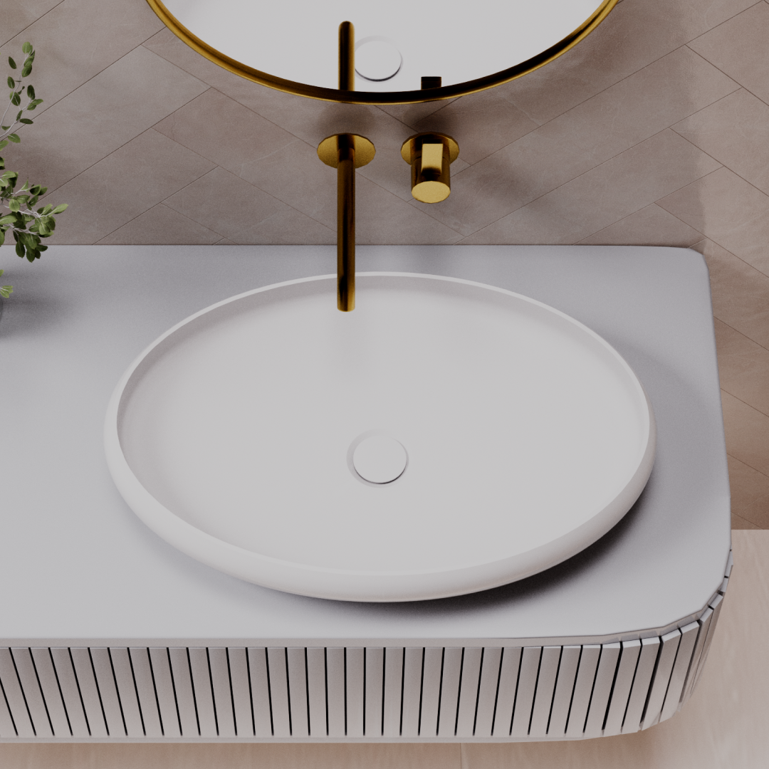 Pietra Bianca Piero Above Counter Basin - White Matte - PB3013-WM