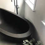 Pietra Bianca Autumn 1500mm Freestanding Bath - Black - PB4097-15-Black