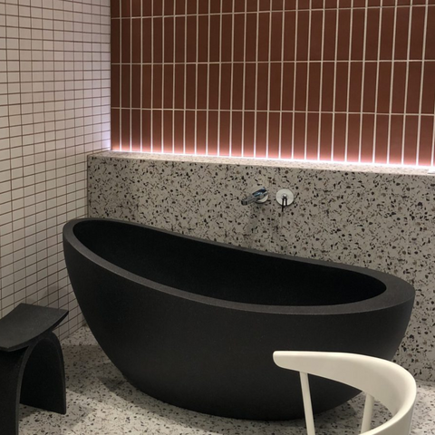 Pietra Bianca Autumn 1700mm Freestanding Bath - Black