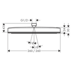 Hansgrohe Pulsify E Overhead Shower 260 1Jet EcoSmart - Chrome - 24331000