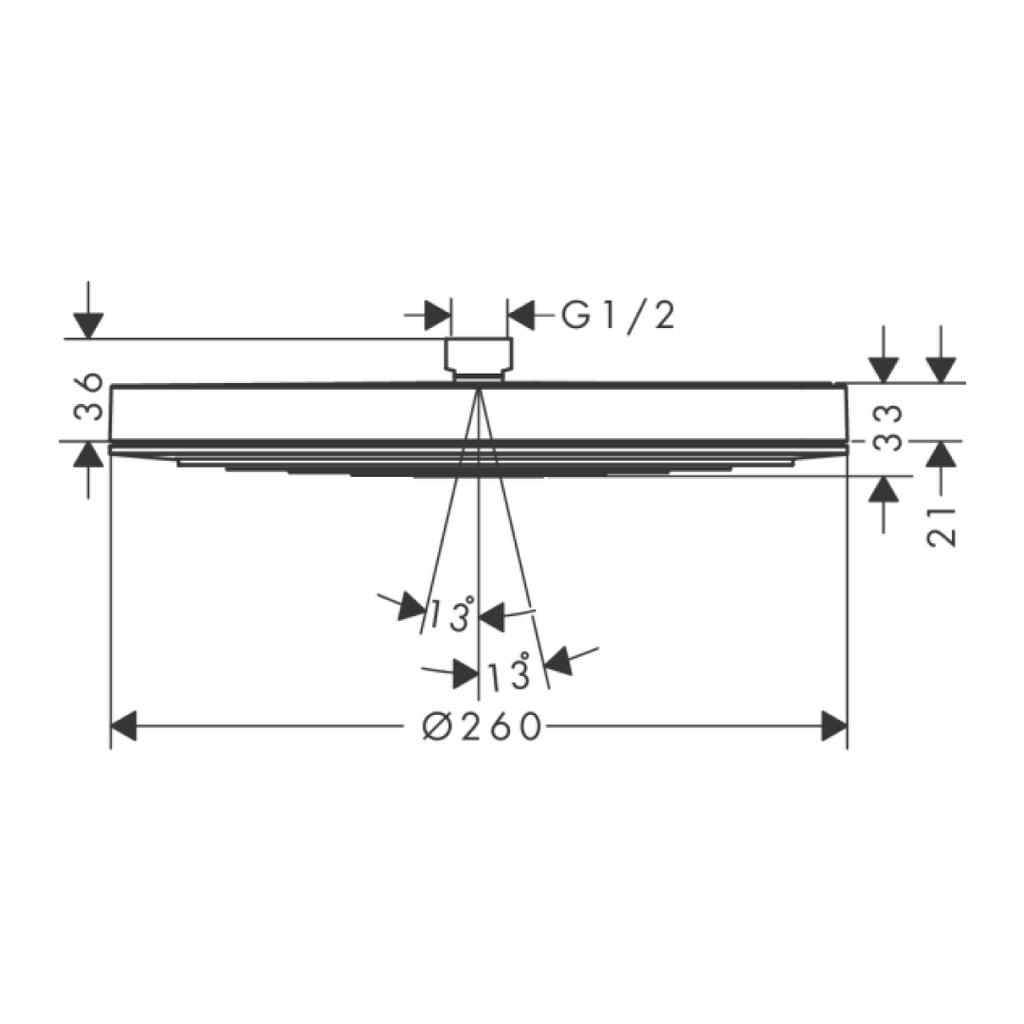 Hansgrohe Pulsify S Overhead Shower 260 1Jet EcoSmart - Brushed Bronze - 24141140