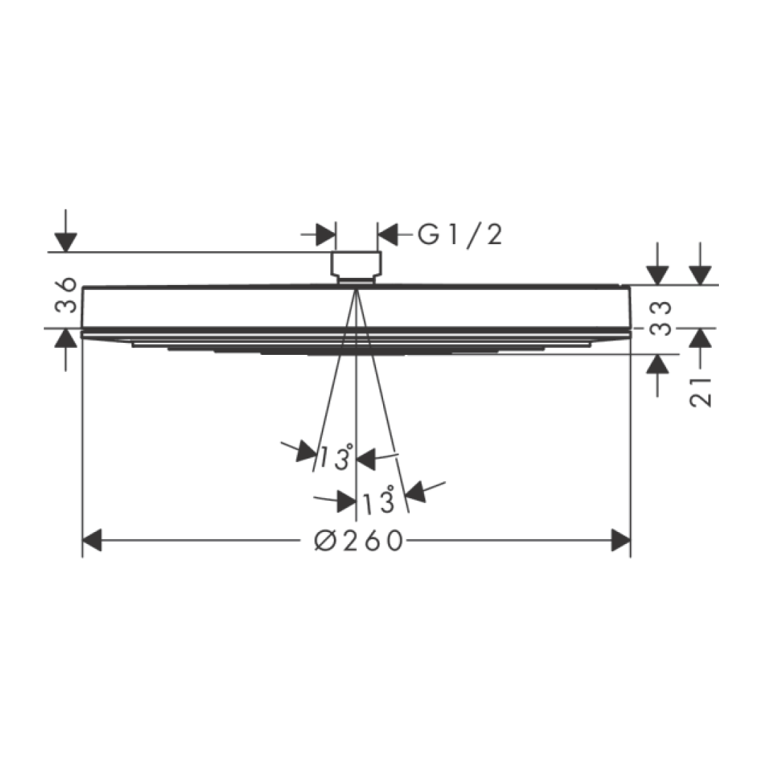 Hansgrohe Pulsify S Overhead Shower 260 1Jet EcoSmart - Matte Black - 24141670