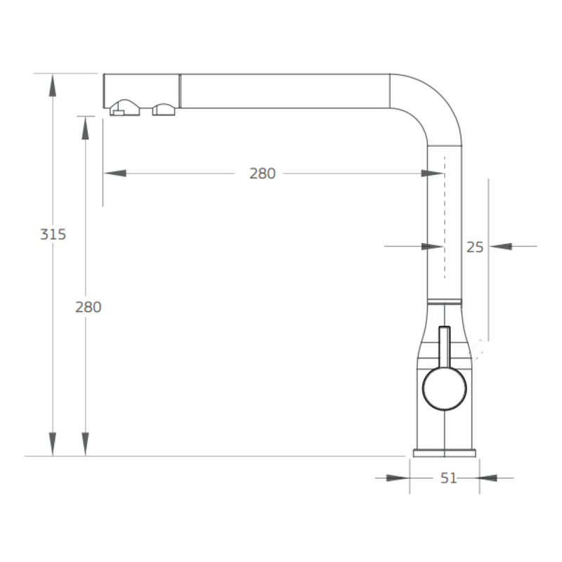 Puretec Tripla Elite 20 3-Way Mixer - Matte Black