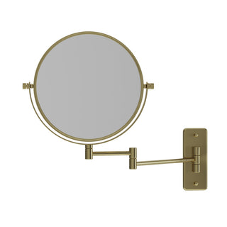 Thermogroup 1 & 5x Magnification Brushed Brass Wall Mounted Shaving Mirror, 200mm Diameter - R16SMBB
