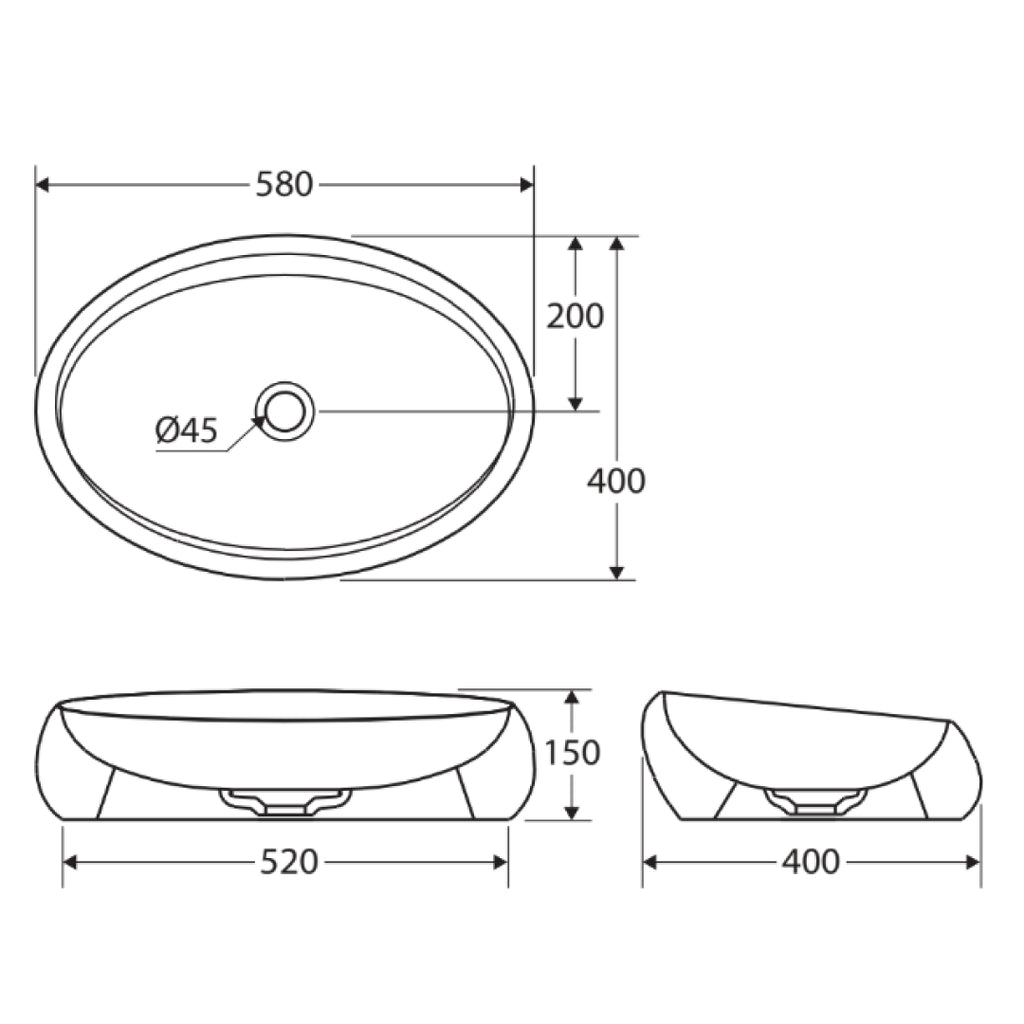 Fienza Rak Cloud Above Counter Basin - Matte White - 6000500A