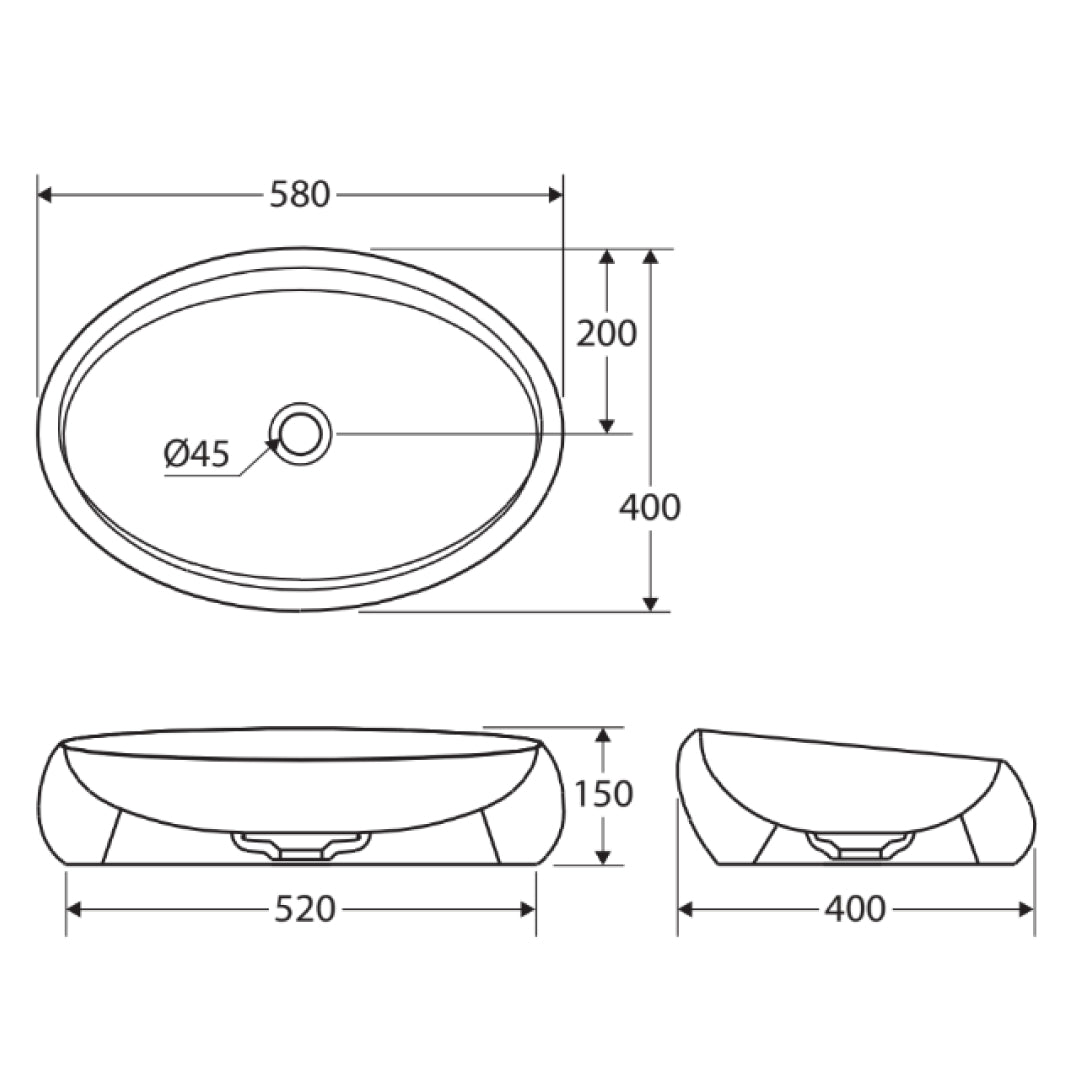 Fienza Rak Cloud Above Counter Basin - Matte White - 6000500A