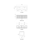 Parisi Riga 1400 Wall Mounted Cabinet with Marble Top Double Bowl - Black Walnut - RG-1400-BW