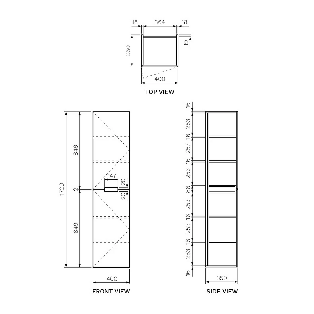 Parisi Riga Side Storage Unit - Matte White - RG-SSC-MW