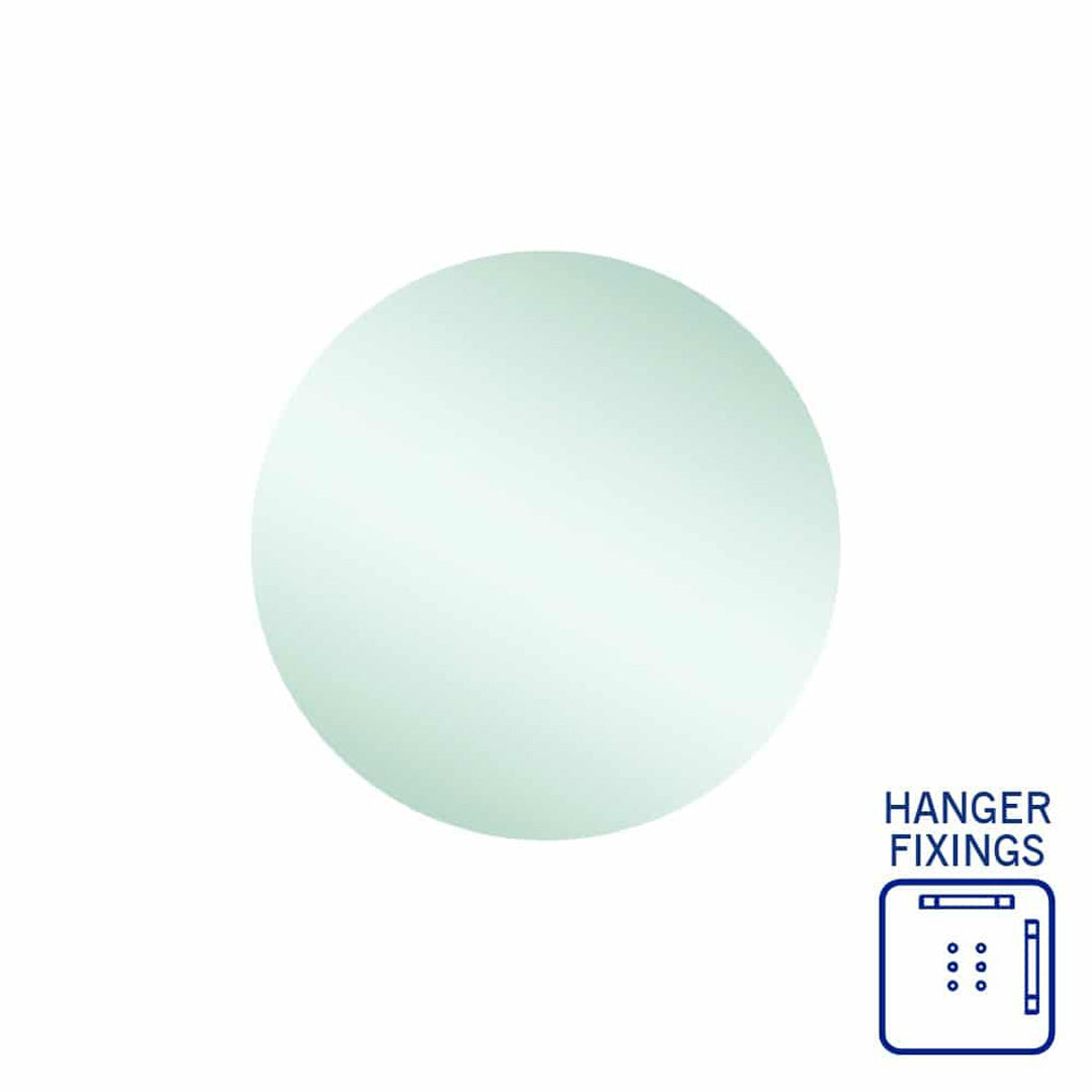 Thermogroup Rio Polished Edge Round Mirror - 500mmØ with Hangers - RR5050HN