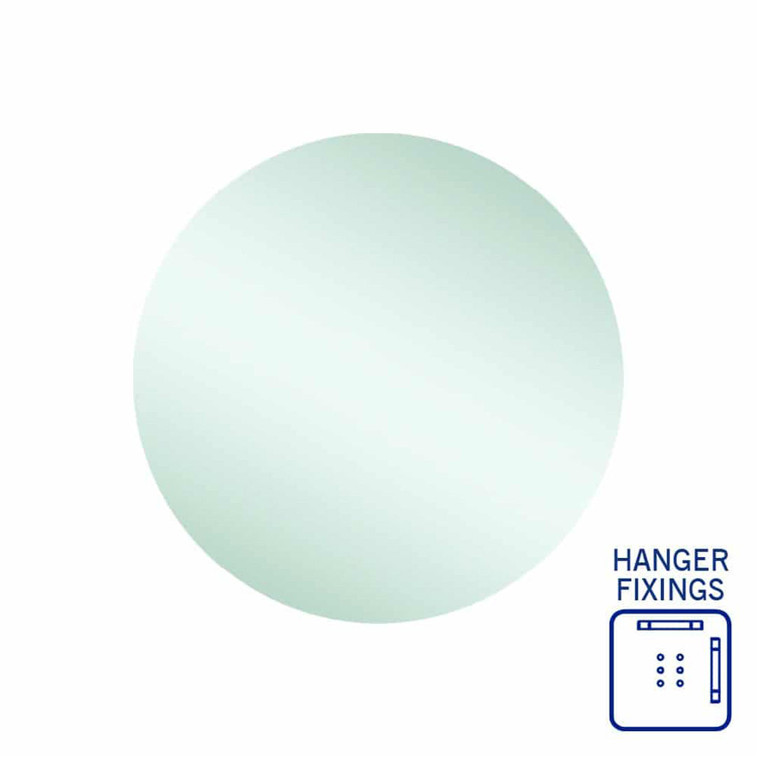 Thermogroup Rio Polished Edge Round Mirror - 600mmØ with Hangers - RR6060HN