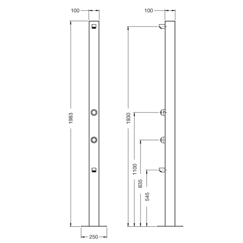 Rainware Beach Solo 5003 Single Shower & Footwash (Timeflow) - 316 Marine Grade Stainless Steel