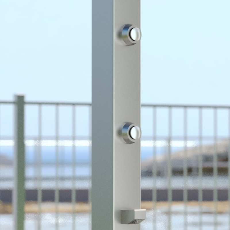 Rainware Beach Solo 5003 Single Shower & Footwash (Timeflow) - 316 Marine Grade Stainless Steel