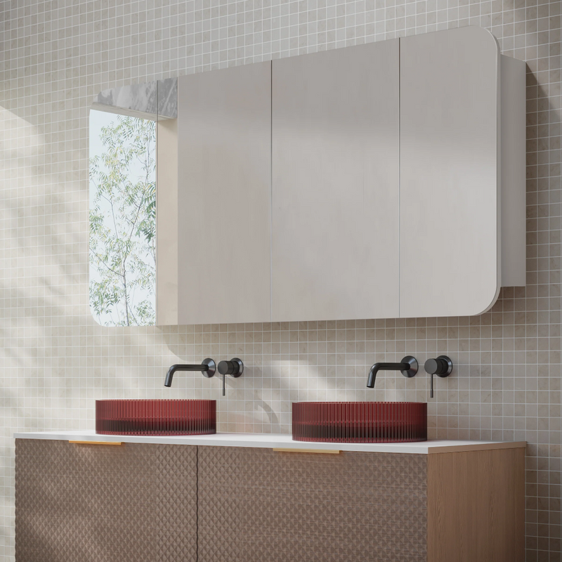 Cassa Design Rec 1500 x 750 Shaving Cabinet Matte White Interior