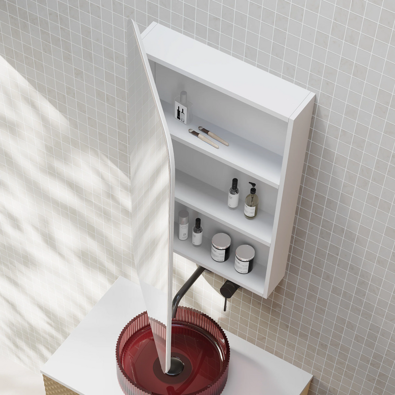 Cassa Design Rec 600 x 1000 Shaving Cabinet - Matte White Interior